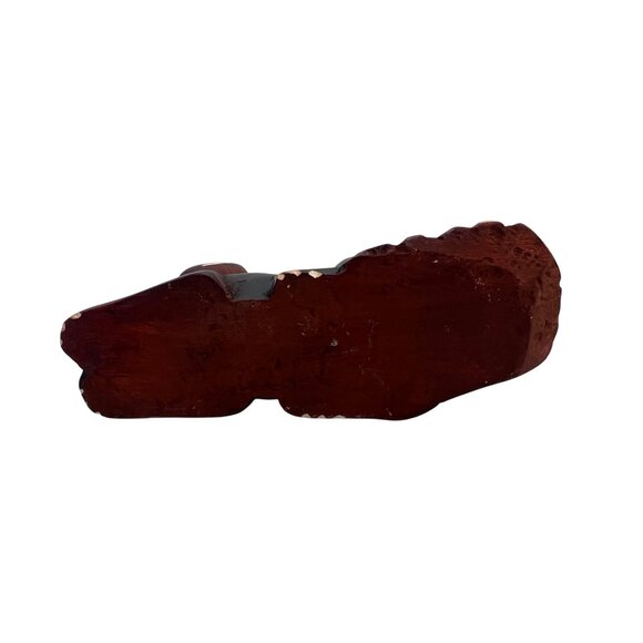 Vintage Labadee Haiti Hand Carved Hardwood Dog Animal Figurine 5.5" Folk Art - Picture 5 of 6